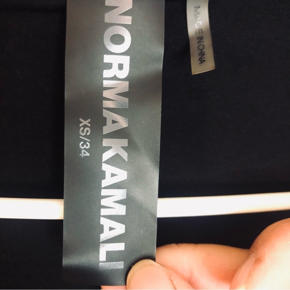 NWT New Norma Kamali Long Sleeve Modern Side Drape Dress XS Black Revolve - Picture 8 of 13